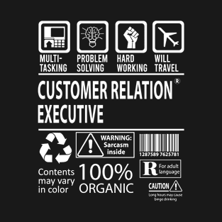 Customer Relation Executive T Shirt - MultiTasking Certified Job Gift Item Tee T-Shirt