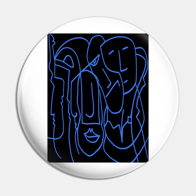 AP Number 11 Portrait blue Pin by TonyBroadbent