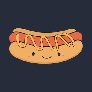 Cute and Kawaii Hot Dog with Mustard T-Shirt T-Shirt