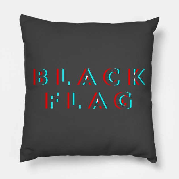 Black Flag Horizon Glitch Pillow by BELLASOUND
