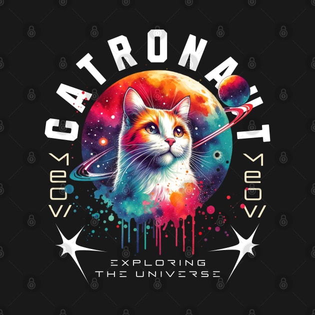 Cat in Space, Cat Lovers, Kitten in Space , Cat Astronaut by TayaDesign