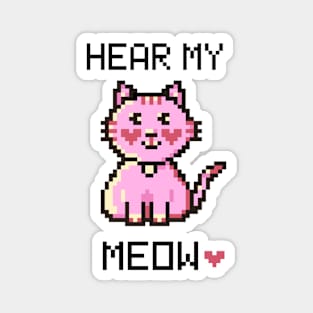 Cute Kitty Pink - Pixel Magnet