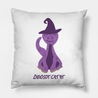 Dinosorcerer (purple making dinosaur) Pillow