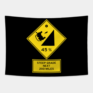 Steep Grade Warning Sign Tapestry