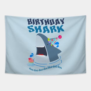 BIRTHDAY HUNGRY HAPPY SHARK Tapestry