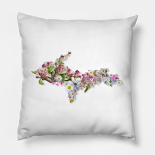 Upper Peninsula of Michigan Apple Blossoms Pillow