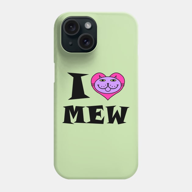 I HEART Cat - PURPLE KITTY Phone Case by RawSunArt