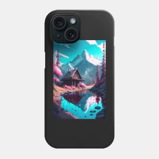 House near mountain Phone Case