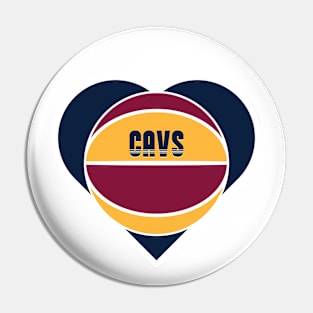 Heart Shaped Cleveland Cavaliers Basketball Pin