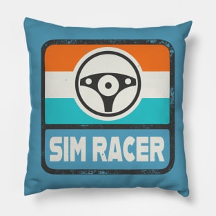 Sim Racer Retro Sim Racing Motorsport Gaming Pillow