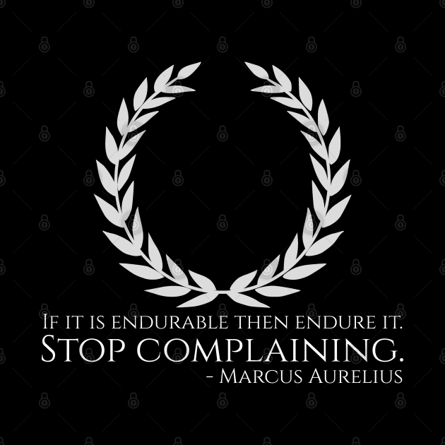 Marcus Aurelius Stoicism Philosophy Quote Stop Complaining by Styr Designs