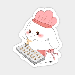 Mami Rabbit Baking Cookies | Bunniesmee Magnet