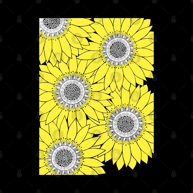 SUNFLOWER MANDALA by designsbygulmohar