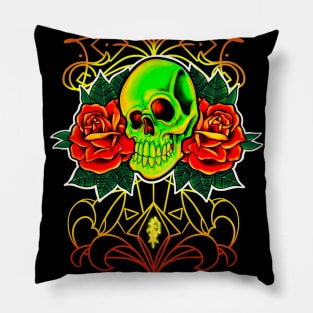 Tattoo skull and roses Pillow