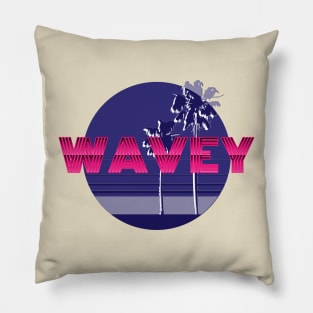 wavey retro 80s style Pillow