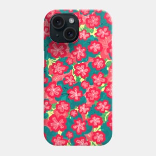 cherry blossom sakura eclectic flower pattern Phone Case