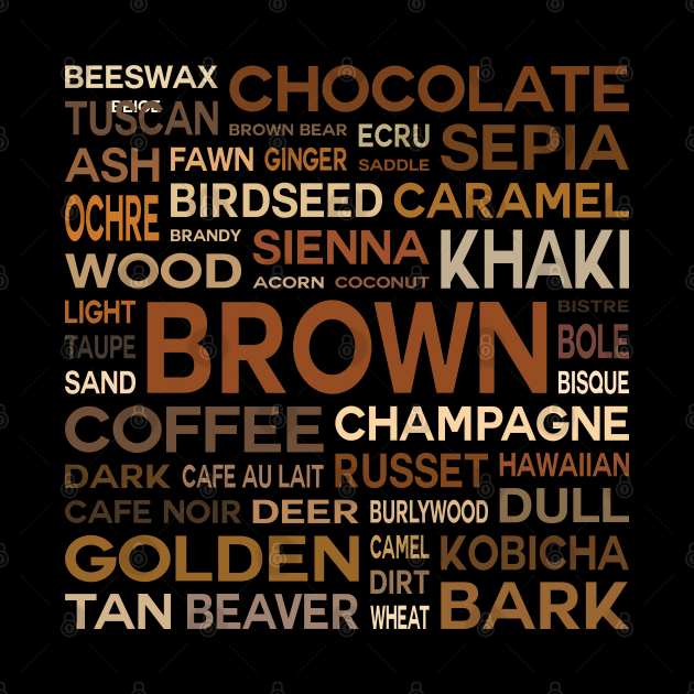 Word Cloud - Shades of Brown (Black Background) by inotyler
