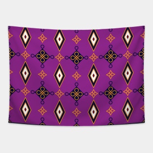 Repeat pattern on purple background Tapestry