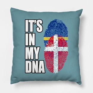 Danish And Nauruan Mix DNA Flag Heritage Pillow