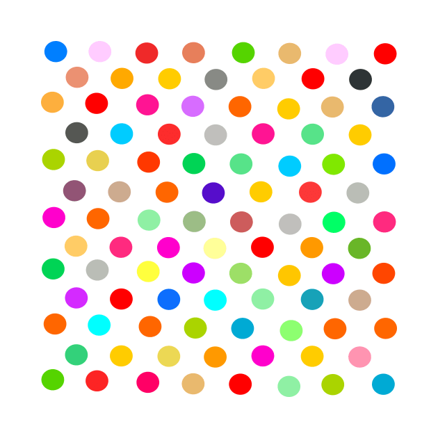 Bright  colored abstract polka dot circle pattern by Baobabprintstore