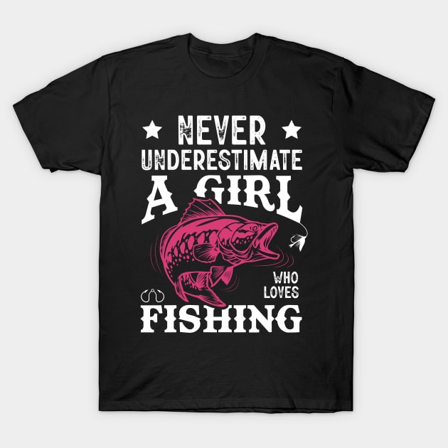 Never Underestimate A Girl Who Lovers Fishing T-Shirt