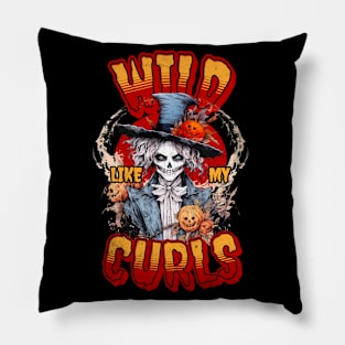 Spooky Wild Like My Curls Pillow