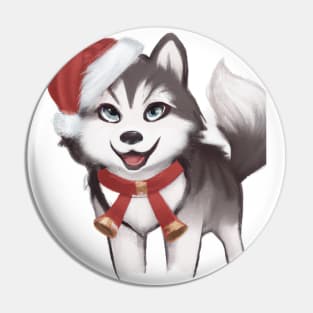 Cute Siberian Husky Drawing Pin