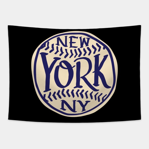 NYC New York Hand Drawn Typography Baseball Tapestry by goodwordsco