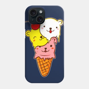 Cute Bears Ice Cream Cone Phone Case