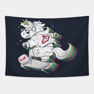 Rainbow Skate Unicorn  - Cute Sparkle Skater Xmas Gift Tapestry