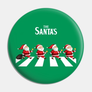 Santa Abbey Road Parody Christmas Pin