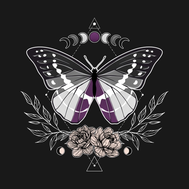 Asexual Butterfly LGBT Pride Flag by Psitta