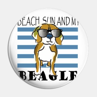 Beach, sun and my Beagle Pin