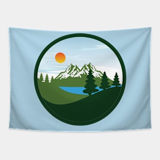 Mountains Circle Tapestry