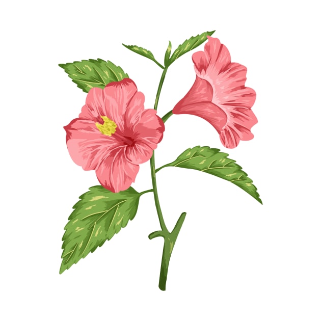 Hibiscus 2 Botanical by Salfiart