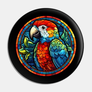 Parrot Macaw Bird Lover Stained Glass Look Pin