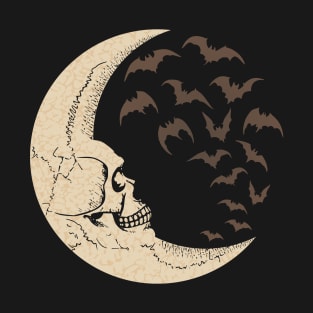 Skull Moon Vampire Bats T-Shirt