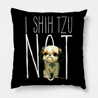 I Shih Tzu Not on a Dark Background Pillow