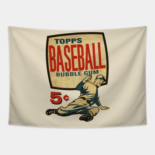 VINTAGE BASEBALL - BASEBALL TOPPS 1987 Tapestry by kedaiadon