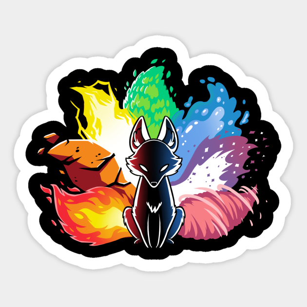Elemental Kitsune - Kitsune Of The 6 Main Elements - Sticker | TeePublic UK