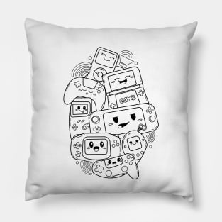 Gamepad doodle illustration Pillow