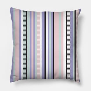 Serape Stripe in Pastels, Black, & White Pillow