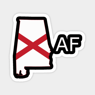 Alabama Flag State Outline AF (white) Magnet