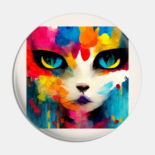 Abstract Cat Pin by n23tees