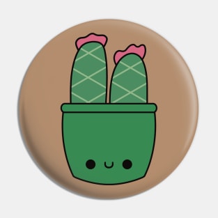 Cute Kawaii Cactus In Green Pot Pin