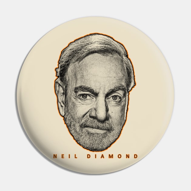 Retro Portrait Neil Diamond Pin by MuraiKacerStore
