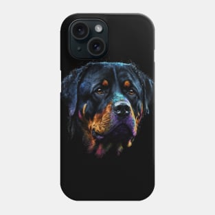 Rottweiler Dog Face Watercolor Colorful Art Hand Drawn Phone Case