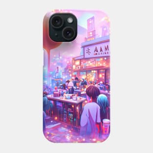 Cafe Hopping Latte Street of Coffee Lover Drink with Peace in Cafeteria Phone Case