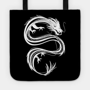 white traditional chinese dragon Tote