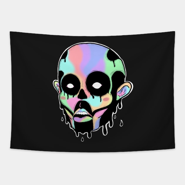 Melting Skull (No Cross) Tapestry by Artist_Kei